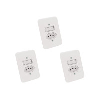 Kit C/3 - Conjunto Radial Pollar 1901112 1P 1Tomada 10A