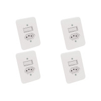 Kit C/4 - Conjunto Radial Pollar 1901112 1P 1Tomada 10A