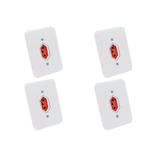 Kit C/4 - Conjunto Radial Pollar 1901376 1Tomada 20A Verm...
