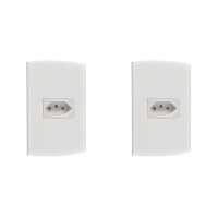 Kit C/2 - Conjunto Peesa Alfa 1541 1Tomada 10A Branco