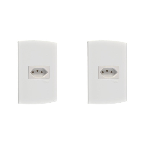 Kit C/2 - Conjunto Peesa Alfa 1541 1Tomada 10A Branco