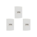 Kit C/3 - Conjunto Peesa Alfa 1541 1Tomada 10A Branco