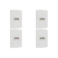 Kit C/4 - Conjunto Peesa Alfa 1541 1Tomada 10A Branco