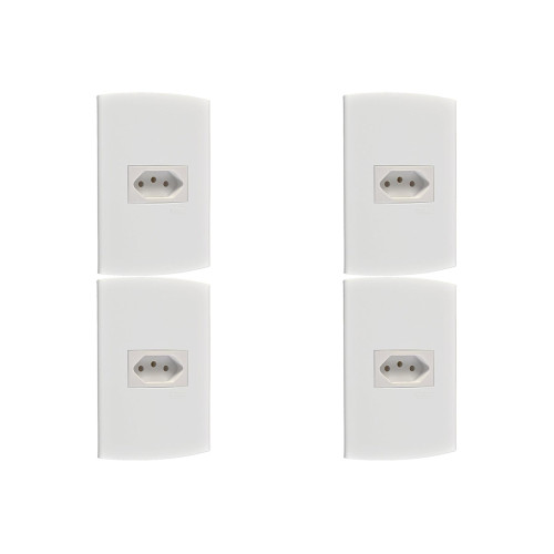 Kit C/4 - Conjunto Peesa Alfa 1541 1Tomada 10A Branco