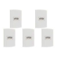Kit C/5 - Conjunto Peesa Alfa 1541 1Tomada 10A Branco