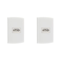 Kit C/2 - Conjunto Peesa Alfa 1545 1Tomada 20A Branco
