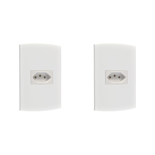 Kit C/2 - Conjunto Peesa Alfa 1545 1Tomada 20A Branco