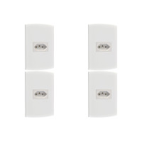 Kit C/4 - Conjunto Peesa Alfa 1545 1Tomada 20A Branco