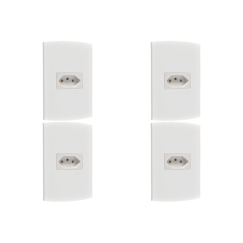 Kit C/4 - Conjunto Peesa Alfa 1545 1Tomada 20A Branco