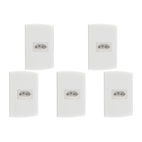 Kit C/5 - Conjunto Peesa Alfa 1545 1Tomada 20A Branco