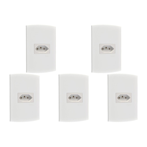 Kit C/5 - Conjunto Peesa Alfa 1545 1Tomada 20A Branco