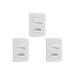 Kit C/3 - Conjunto Peesa Alfa 1543A 1 Interruptor Sim.Tomada  ..
