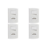 Kit C/4 - Conjunto Peesa Alfa 1543A 1 Interruptor Sim.Tomada  ..