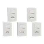 Kit C/5 - Conjunto Peesa Alfa 1543A 1 Interruptor Sim.Tomada  ..