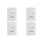 Kit C/4 - Conjunto Peesa Alfa 1543B 1 Interruptor Par.Tomada  ..