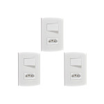 Kit C/3 - Conjunto Peesa Alfa 1546A 1 Interruptor Sim.Tomada  ..