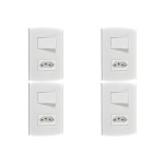 Kit C/4 - Conjunto Peesa Alfa 1546A 1 Interruptor Sim.Tomada  ..