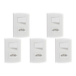 Kit C/5 - Conjunto Peesa Alfa 1546A 1 Interruptor Sim.Tomada  ..