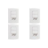 Kit C/4 - Conjunto Peesa Alfa 1548A 2 interruptores Sim.T...