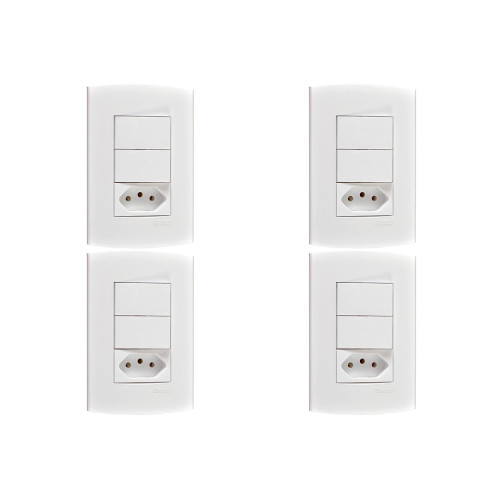 Kit C/4 - Conjunto Peesa Alfa 1548A 2 interruptores Sim.T...