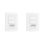 Kit C/2 - Conjunto Peesa Alfa 1548B 2 interruptores Par.T...