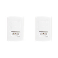 Kit C/2 - Conjunto Peesa Alfa 1548B 2 interruptores Par.T...