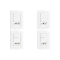 Kit C/4 - Conjunto Peesa Alfa 1548B 2 interruptores Par.T...