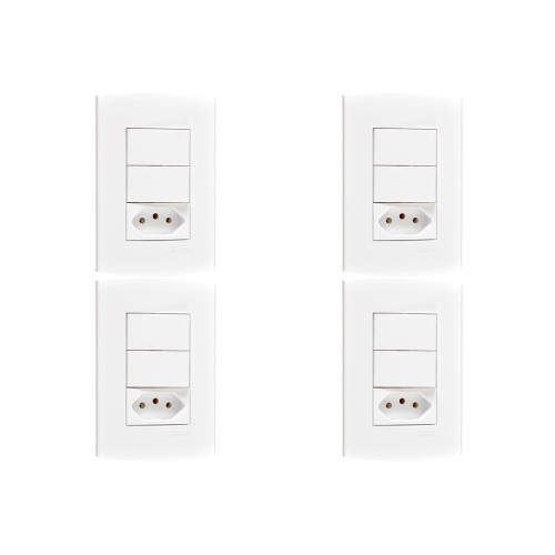 Kit C/4 - Conjunto Peesa Alfa 1548B 2 interruptores Par.T...