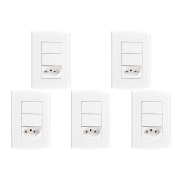 Kit C/5 - Conjunto Peesa Alfa 1548B 2 interruptores Par.T...