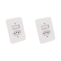 Kit C/2 - Conjunto Radial Pollar 1901218 1S 1Tomada 20A