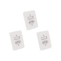 Kit C/3 - Conjunto Radial Pollar 1901218 1S 1Tomada 20A