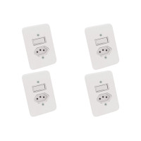 Kit C/4 - Conjunto Radial Pollar 1901218 1S 1Tomada 20A