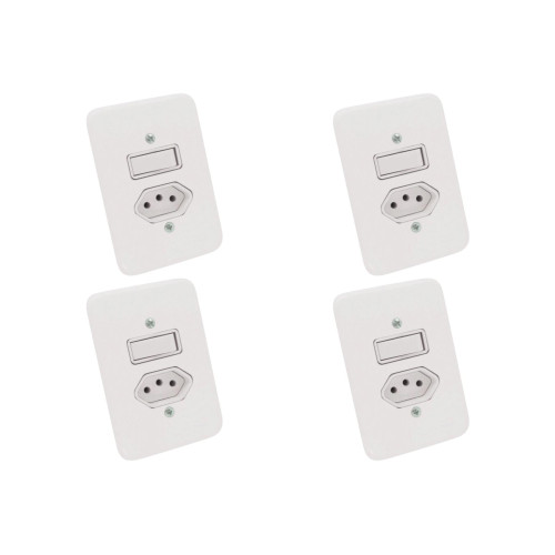 Kit C/4 - Conjunto Radial Pollar 1901218 1S 1Tomada 20A