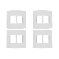 Kit C/4 - Espelho Placa Peesa Alfa P1555 4X4 4Modulo Branco