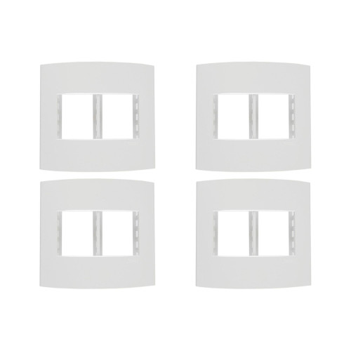 Kit C/4 - Espelho Placa Peesa Alfa P1555 4X4 4Modulo Branco