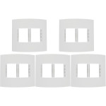 Kit C/5 - Espelho Placa Peesa Alfa P1555 4X4 4Modulo Branco