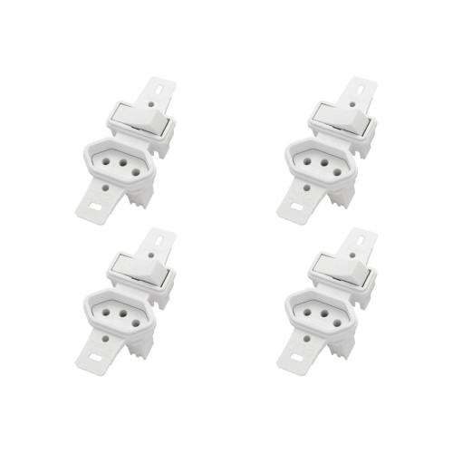 Kit C/4 - Conjunto Radial Pollar 1901137 1S 1Tomada 10A S/P