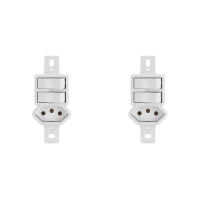 Kit C/2 - Conjunto Radial Pollar 1901130 2Pp 1Tomada 10A S/P