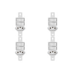 Kit C/4 - Conjunto Radial Pollar 1901130 2Pp 1Tomada 10A S/P