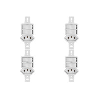 Kit C/4 - Conjunto Radial Pollar 1901130 2Pp 1Tomada 10A S/P