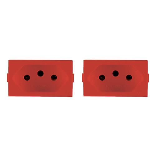 Kit C/2 - Modulo Peesa Alfa 1445V Tomada 20A Vermelho