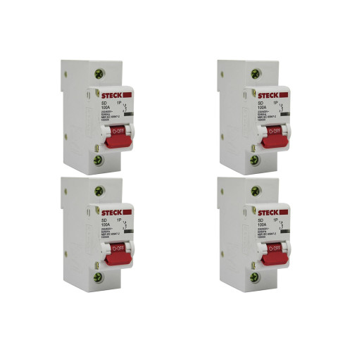 Kit C/4 - Disjuntor Steck Din Unipolar 100A Sd61 C10Ka