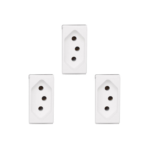Kit C/3 - Modulo Pial Pop 1Tomada 10A Lg030 Branco