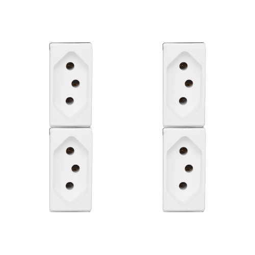 Kit C/4 - Modulo Pial Pop 1Tomada 10A Lg030 Branco