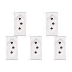 Kit C/5 - Modulo Pial Pop 1Tomada 10A Lg030 Branco