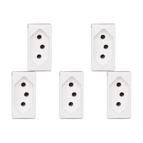 Kit C/5 - Modulo Pial Pop 1Tomada 10A Lg030 Branco