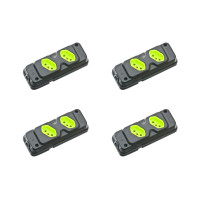 Kit C/4 - Tomada Barra Fiolux Dupla 2P+T20A Preto