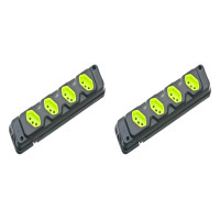 Kit C/2 - Tomada Barra Fiolux Quadrupla 2Polos+T20A Preto