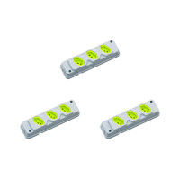 Kit C/3 - Tomada Barra Fiolux Tripla 2P 20A Cinza