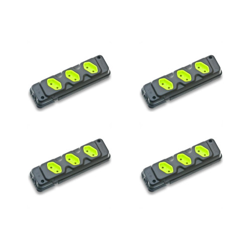 Kit C/4 - Tomada Barra Fiolux Tripla 2P 20A Preto